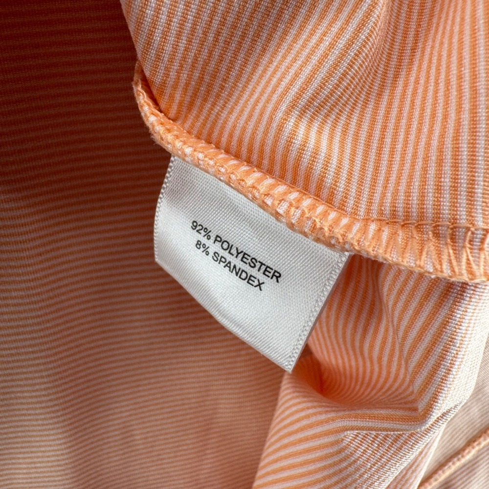 Peter Millar Polo Shirt Mens 3X Peach Striped Summer Comfort Short Sleeve Golf - Picture 6 of 8